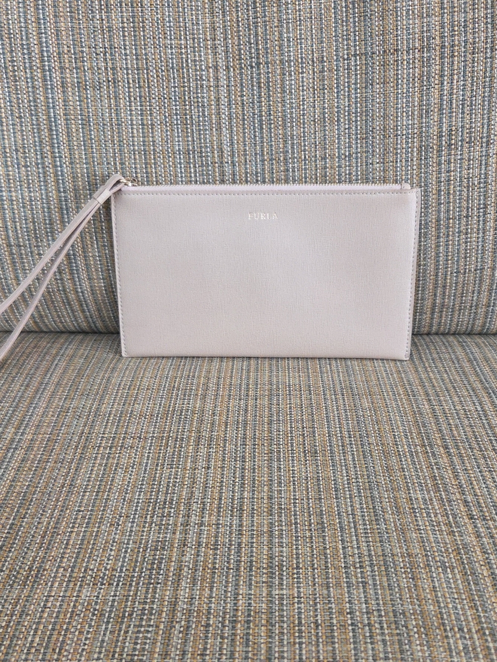 Furla Pale Pink Leather Wristlet Clutch